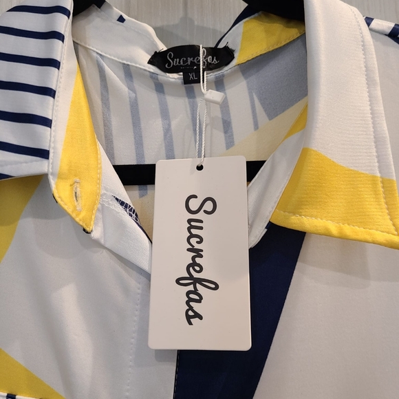 Yellow and black sleeved long dress (NEW) - Picture 4 of 4